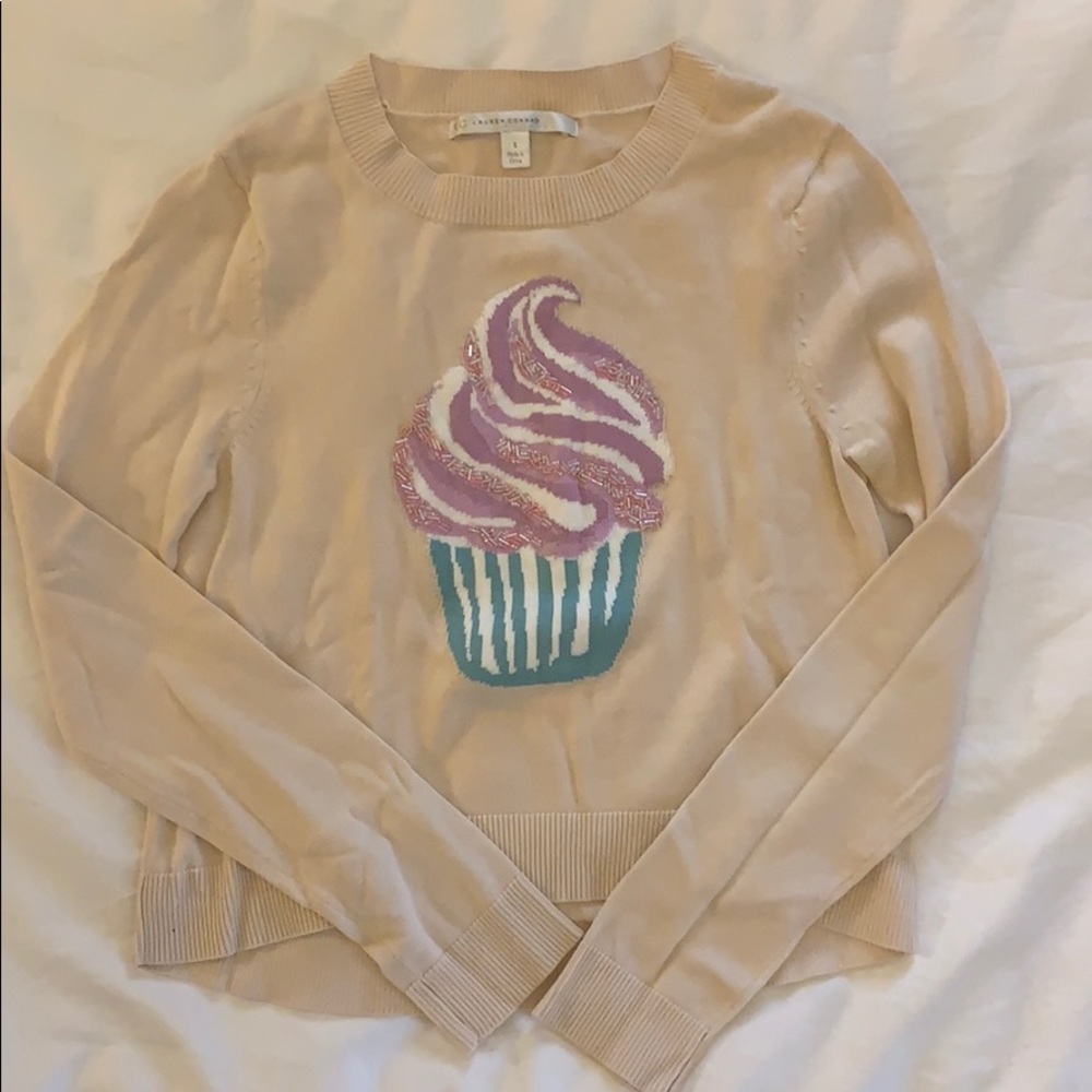 Lauren Conrad Beautiful Blush Cupcake Sweater NWOT